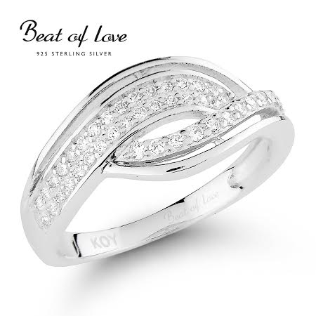 Hopeinen sormus zirkoneilla