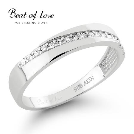 Hopeinen zirkon sormus